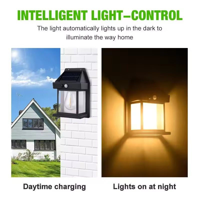 Pack 2 Farol Solar De Pared + Sensor Movimiento
