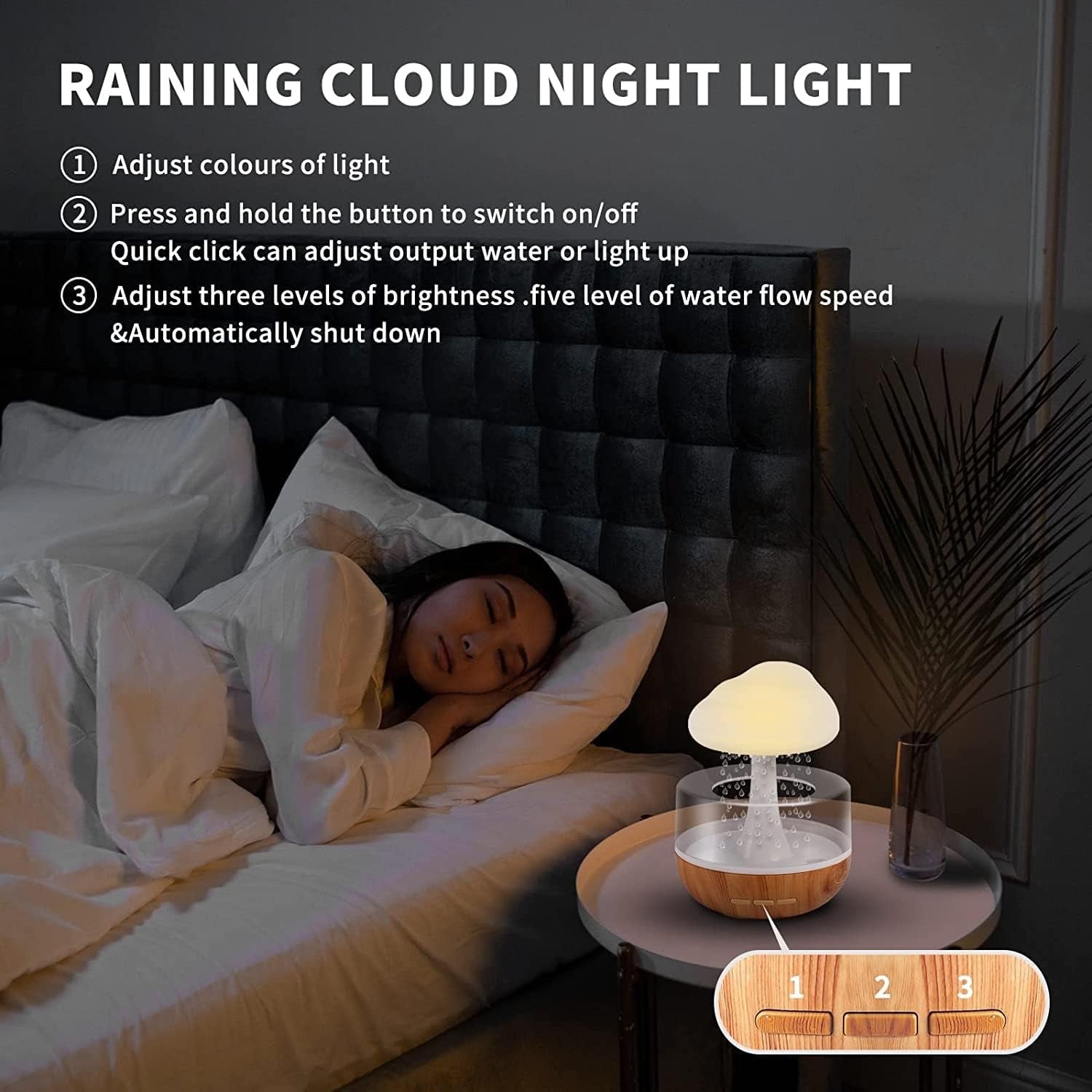Humidificador Led y Difusor con Sonido de Lluvia (ENVÍO GRATIS)